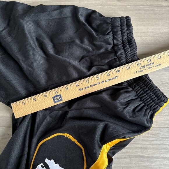 VINTAGE Mperial Sportswear‎ Bruce Lee Black & Yellow YOUTH Basketball Shorts L - Picture 9 of 10